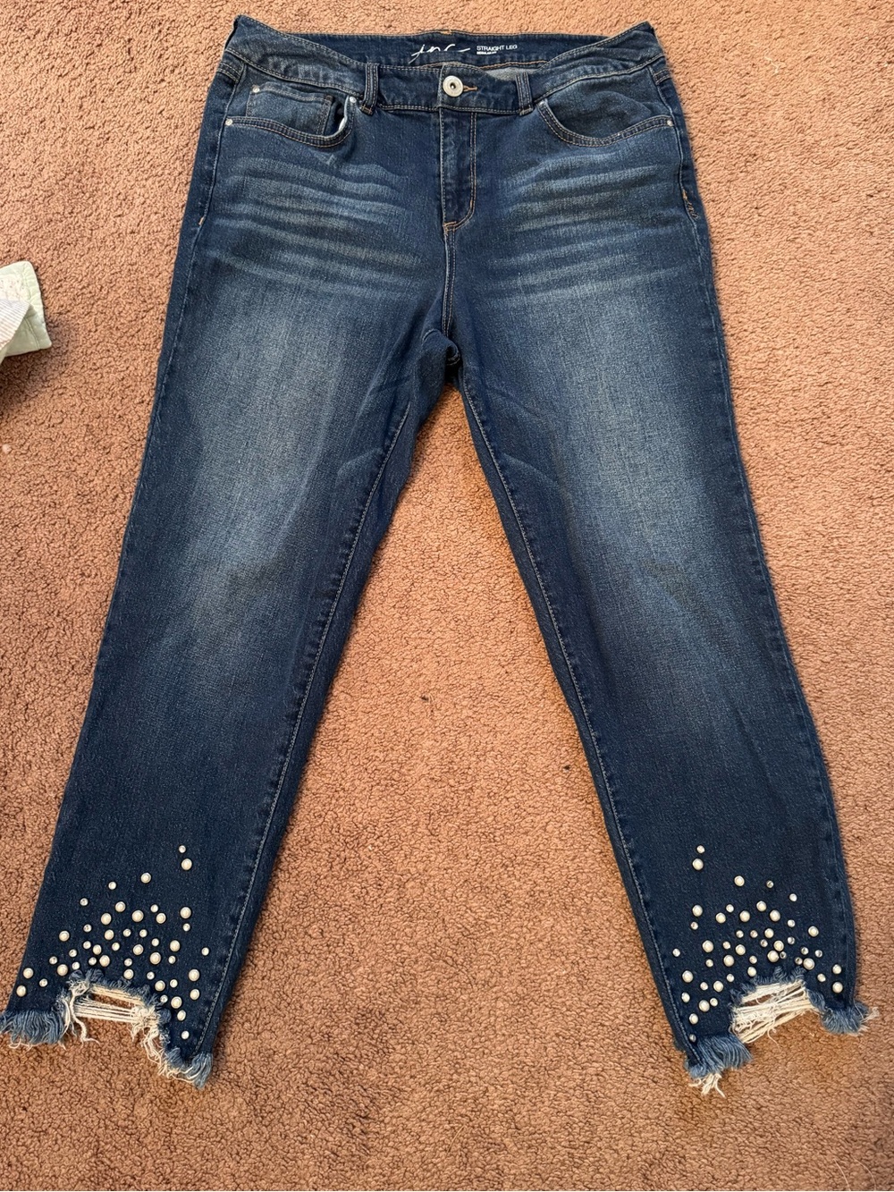 INC International Concepts Women's Jeans with Pearl/Rhinestones - size 12